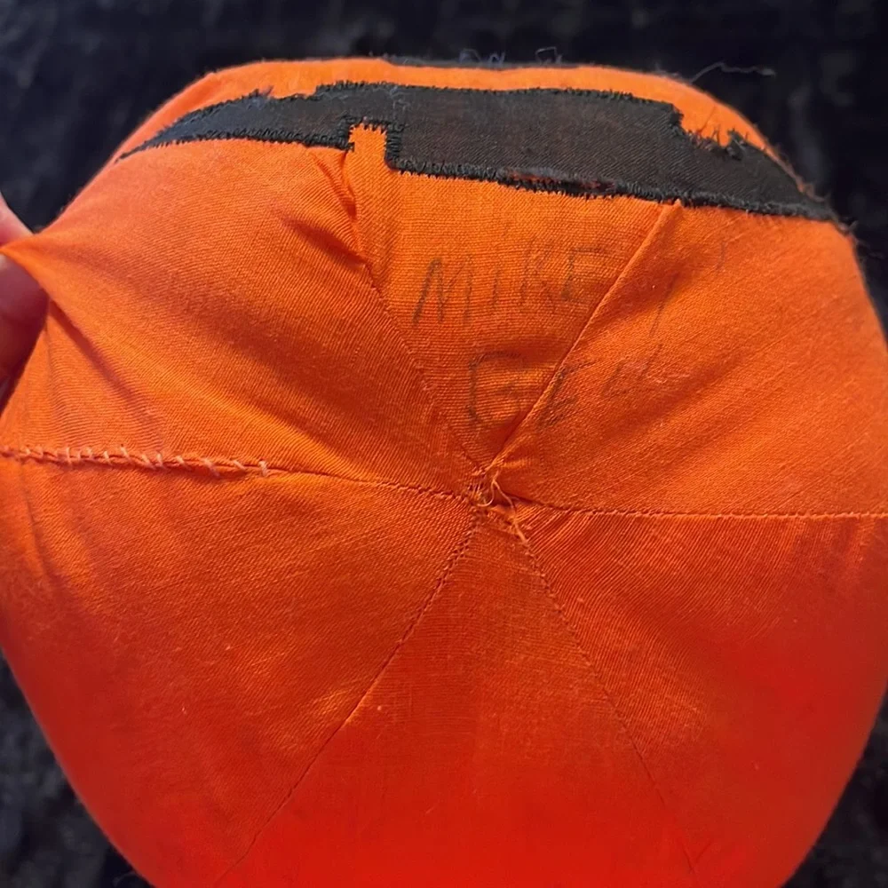 Vintage hand made Halloween pumpkin pillow decor